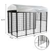 6.9 x 3.3 x 5.6 ft Dog Kennel with Waterproof Cover, Welded Wire Outdoor Dog Playpen, Black