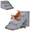 22 Inches and 11 Inches Foam Pet Stairs Set with 5-Tier and 3-Tier Dog Ramps