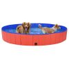 Foldable Dog Swimming Pool Red 78.7"x11.8" PVC