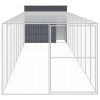 Dog House with Run Anthracite 84.3"x420.9"x71.3" Galvanized Steel