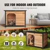 VEVOR Outdoor Dog House, Waterproof Insulated Dog House with Elevated Floor, Anti-Bite Wood Dog House Outdoor Iron Frame, Open Roof