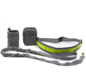 Adjustable Hands Free Dog Leash (Option: Gray-Q1set)