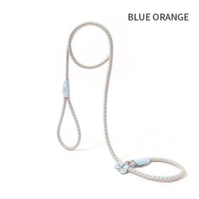 Dog Rope Pet Pulling Rope Puppy Strap Traction Rope Heavy Duty Belt Large Dog Leash Dog Collar Strap Dog Training Pet Harness Hands-Free Leash For Sma (Color: Blue Orange, size: 1.5x1)